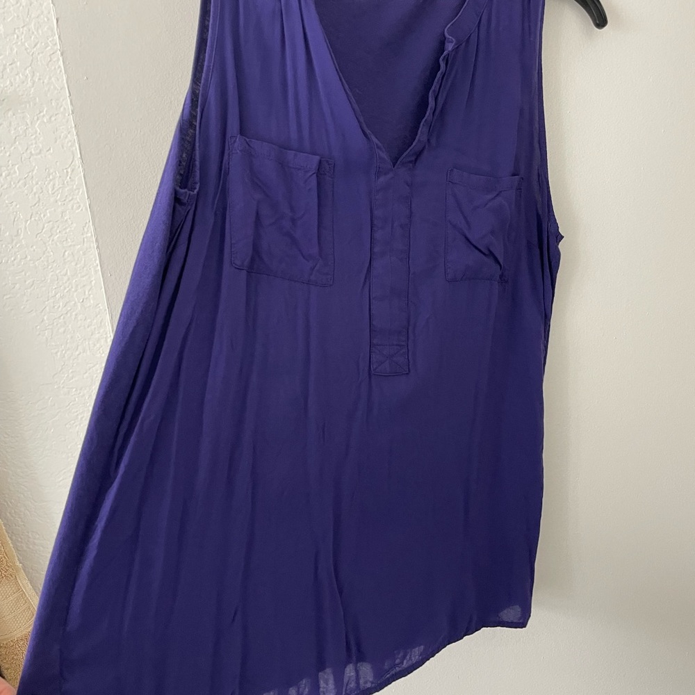 Loft purple size large shirt with two pockets on the chest